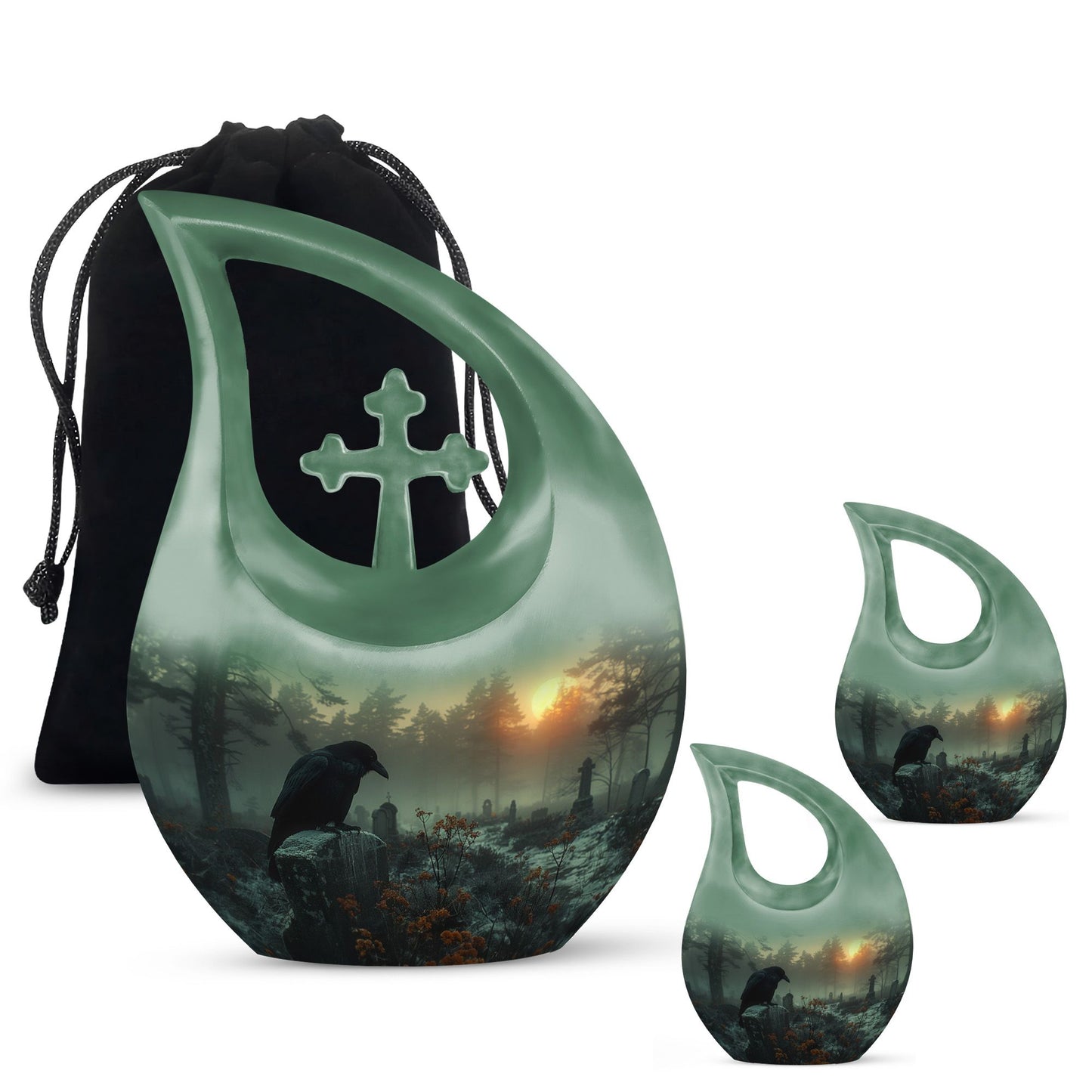 Crow theme Memorial urn