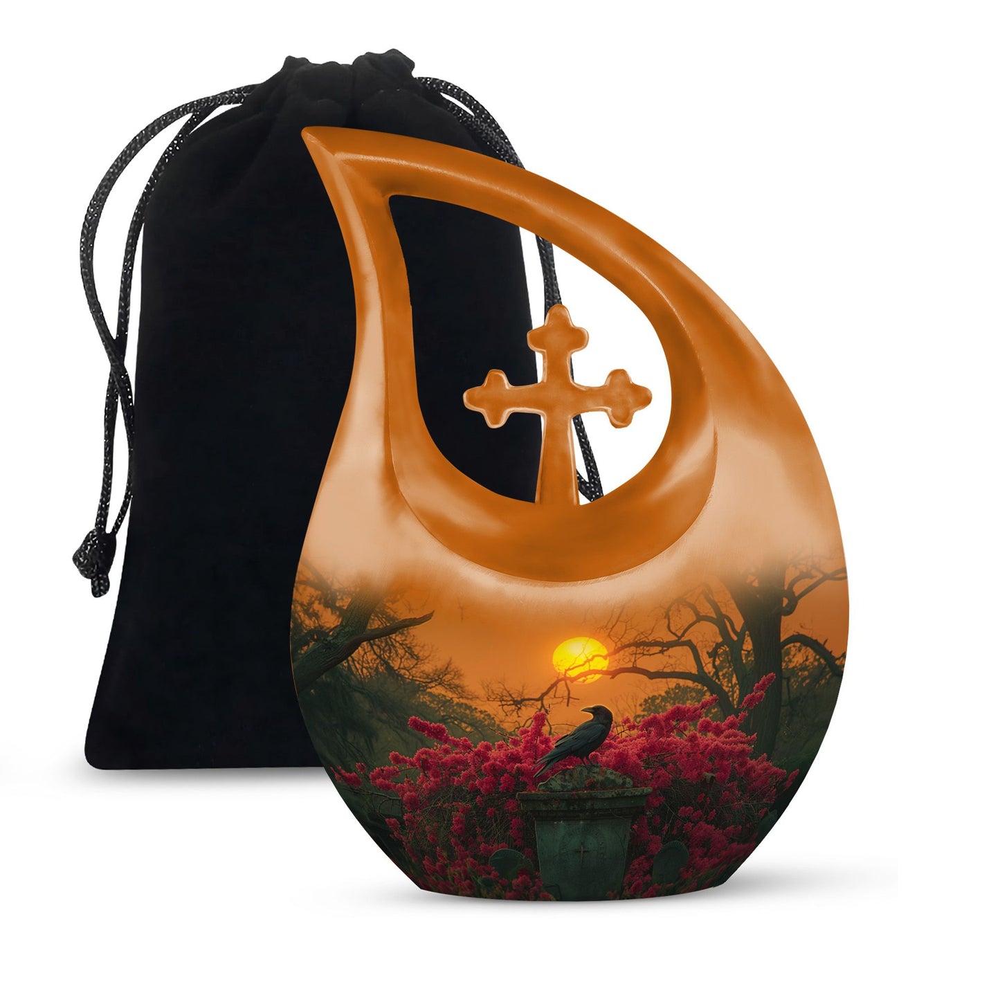 Crow Themed Memorial Urn