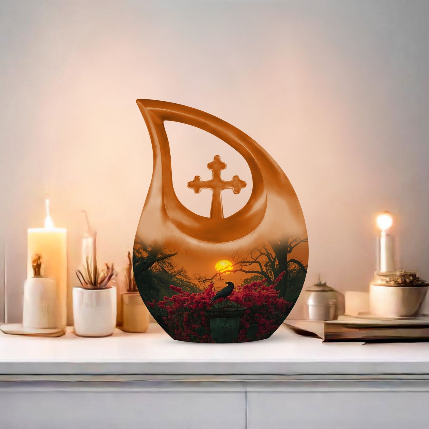 Crow Themed Memorial Urn