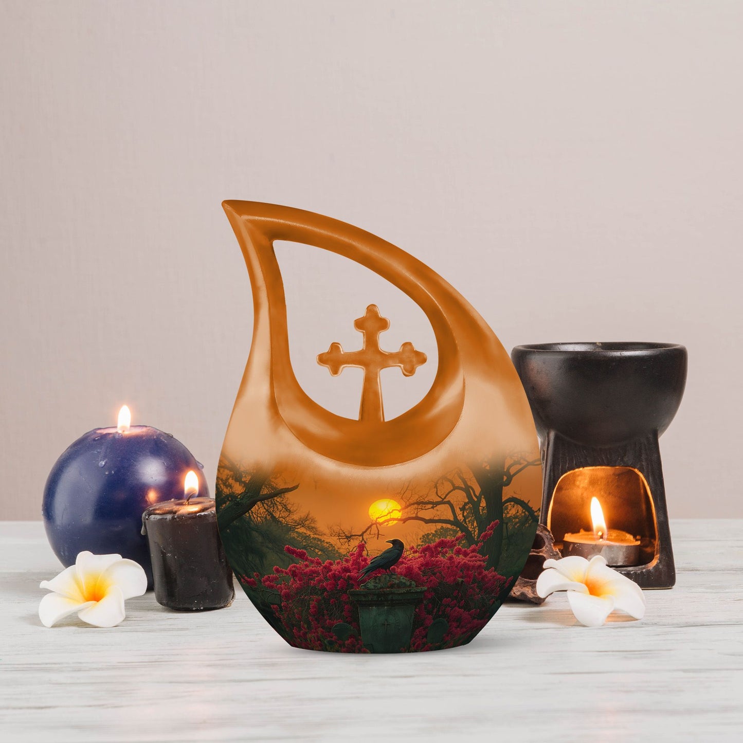 Crow Themed Memorial Urn