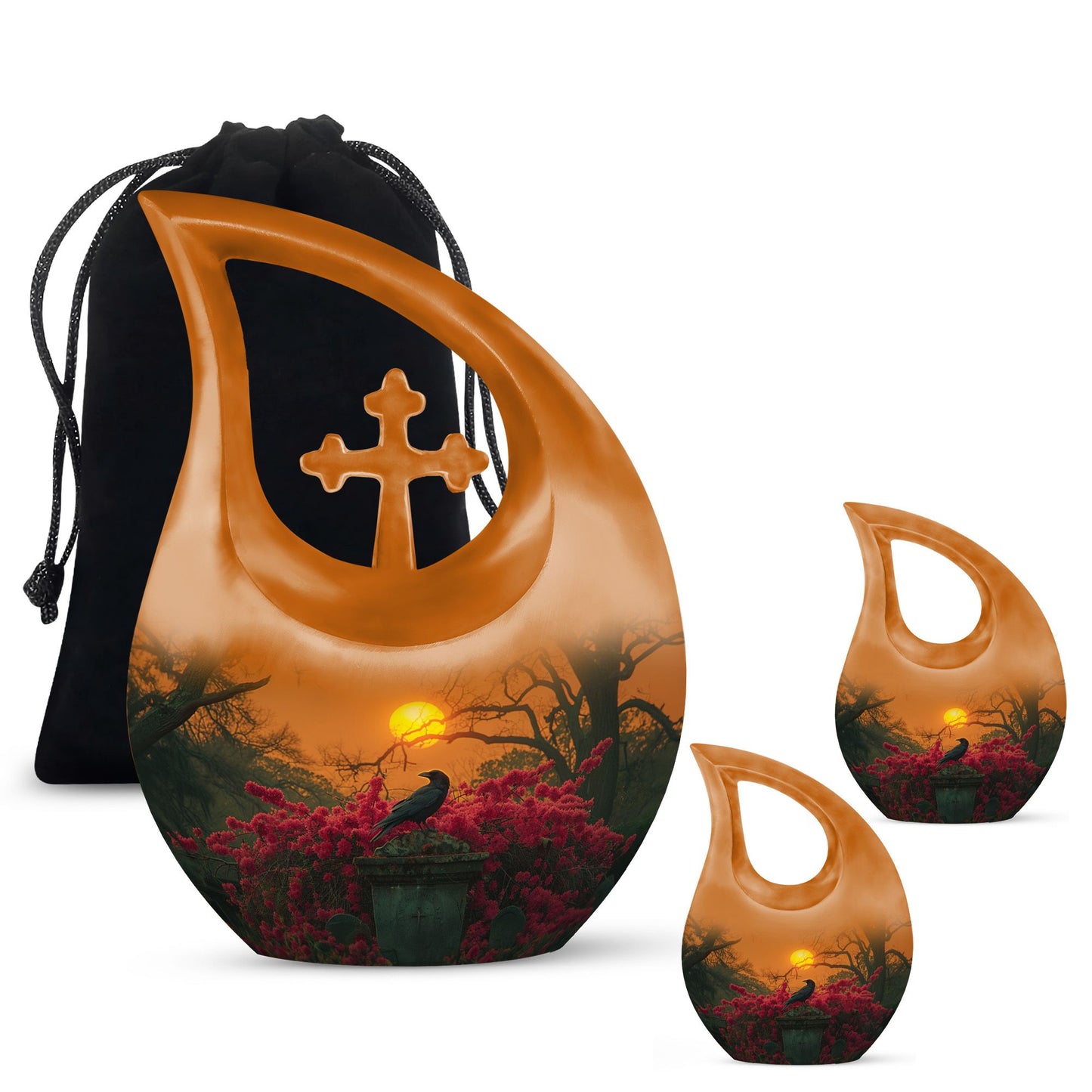 Crow Themed Memorial Urn