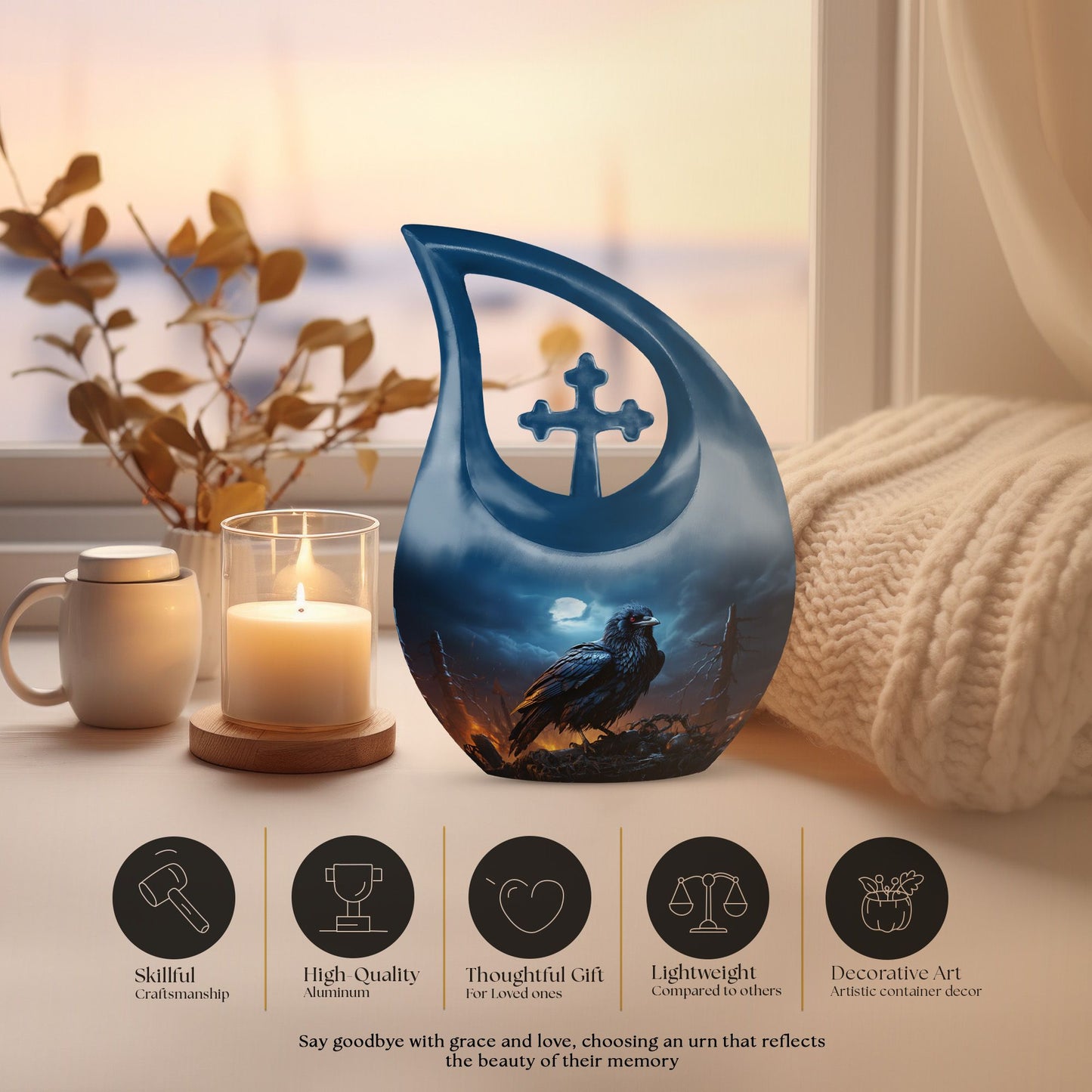 Crow Urn for ashes