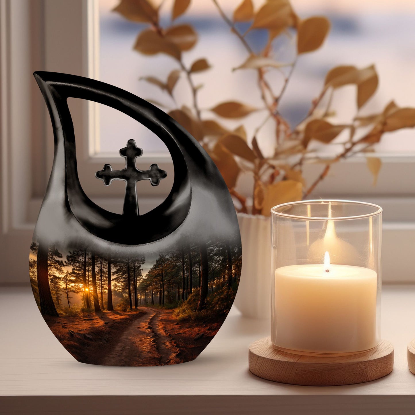 Nature-Themed Memorial Urn