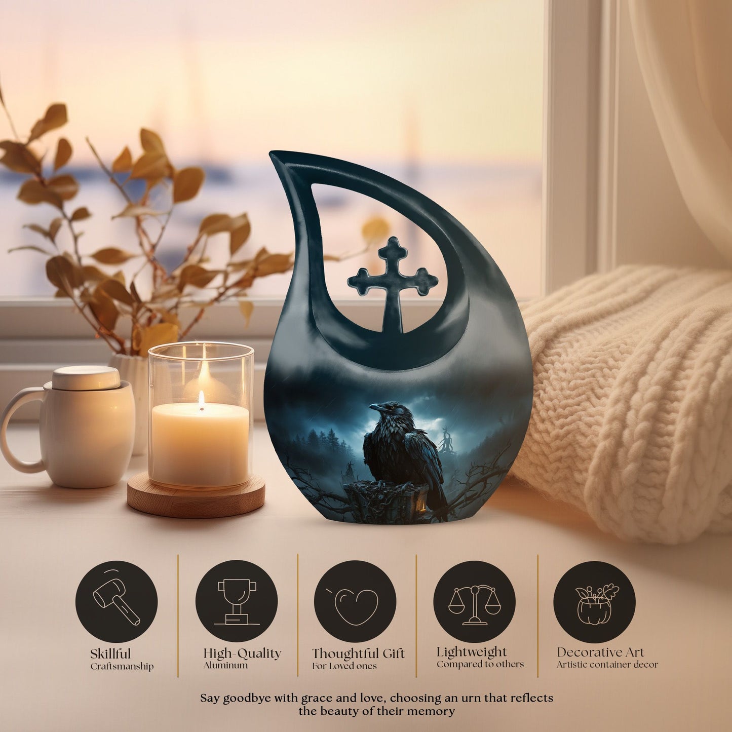 The Raven's Vigil Urn