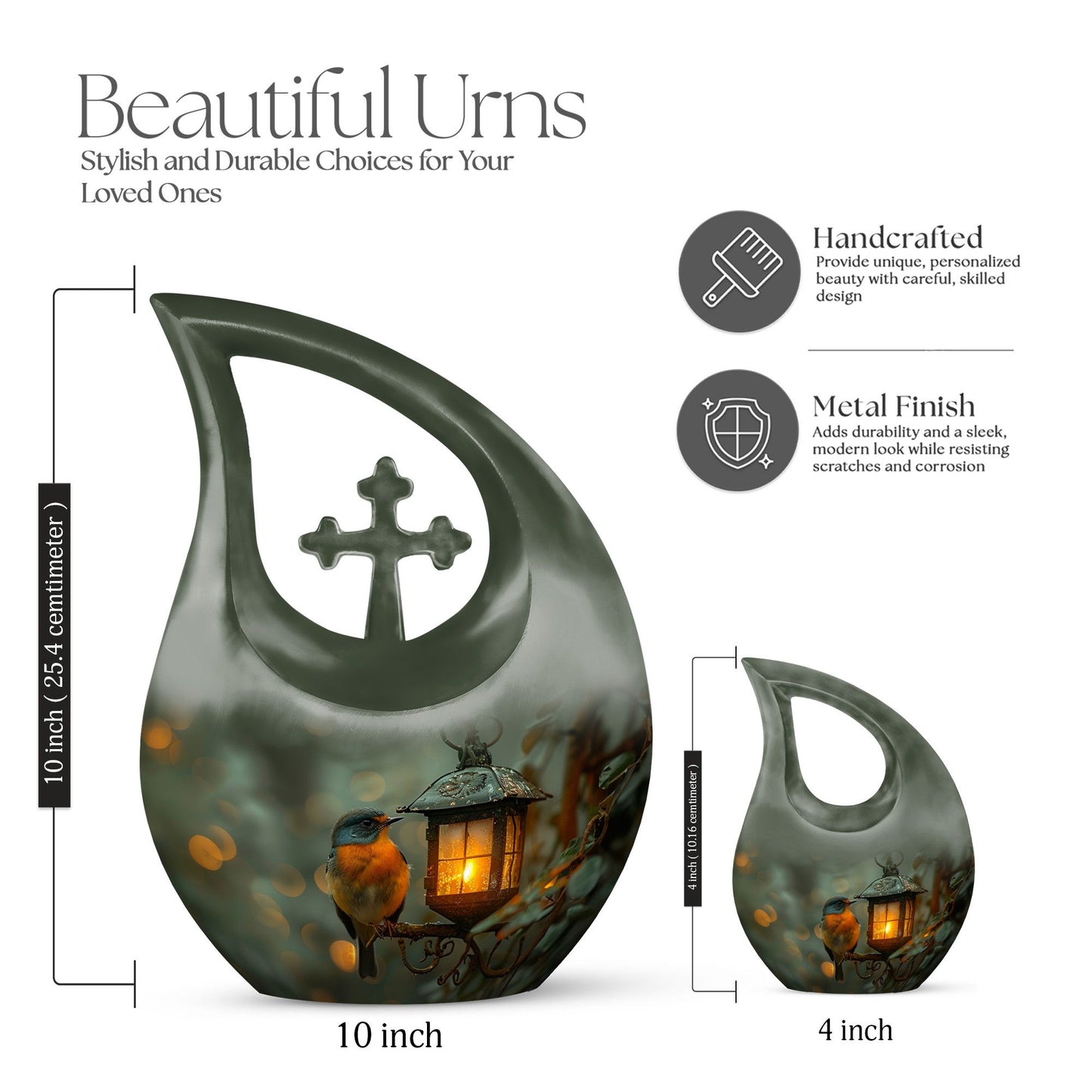 10-inch Bird's Large Urn for ashes