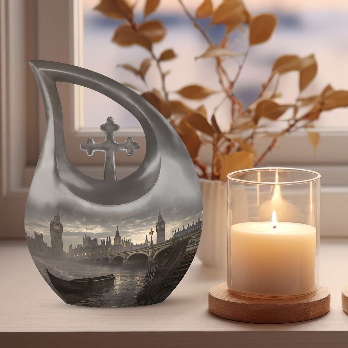 Large Misty Dawn Over Urn