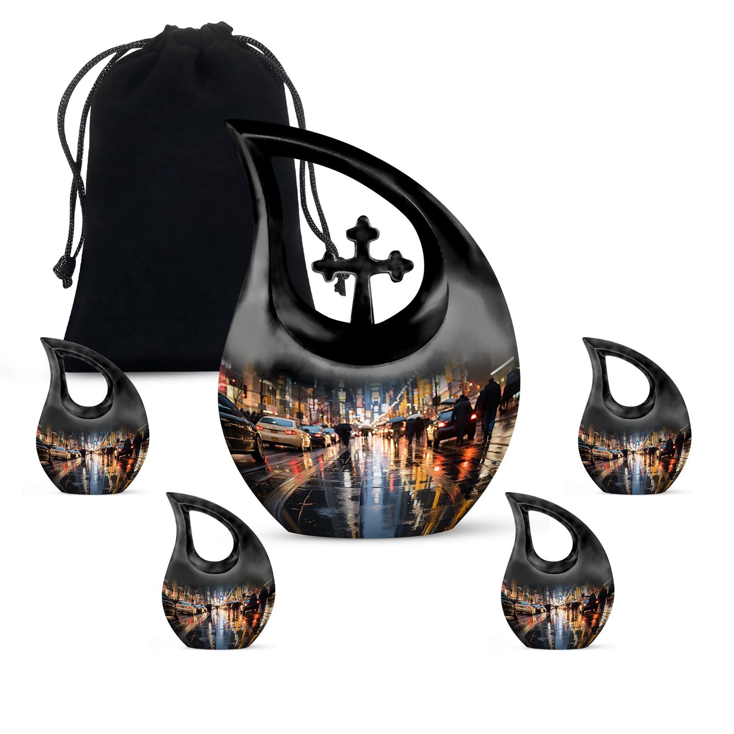 Rainy Evening Commute Urn