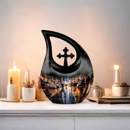 Rainy Evening Commute Urn