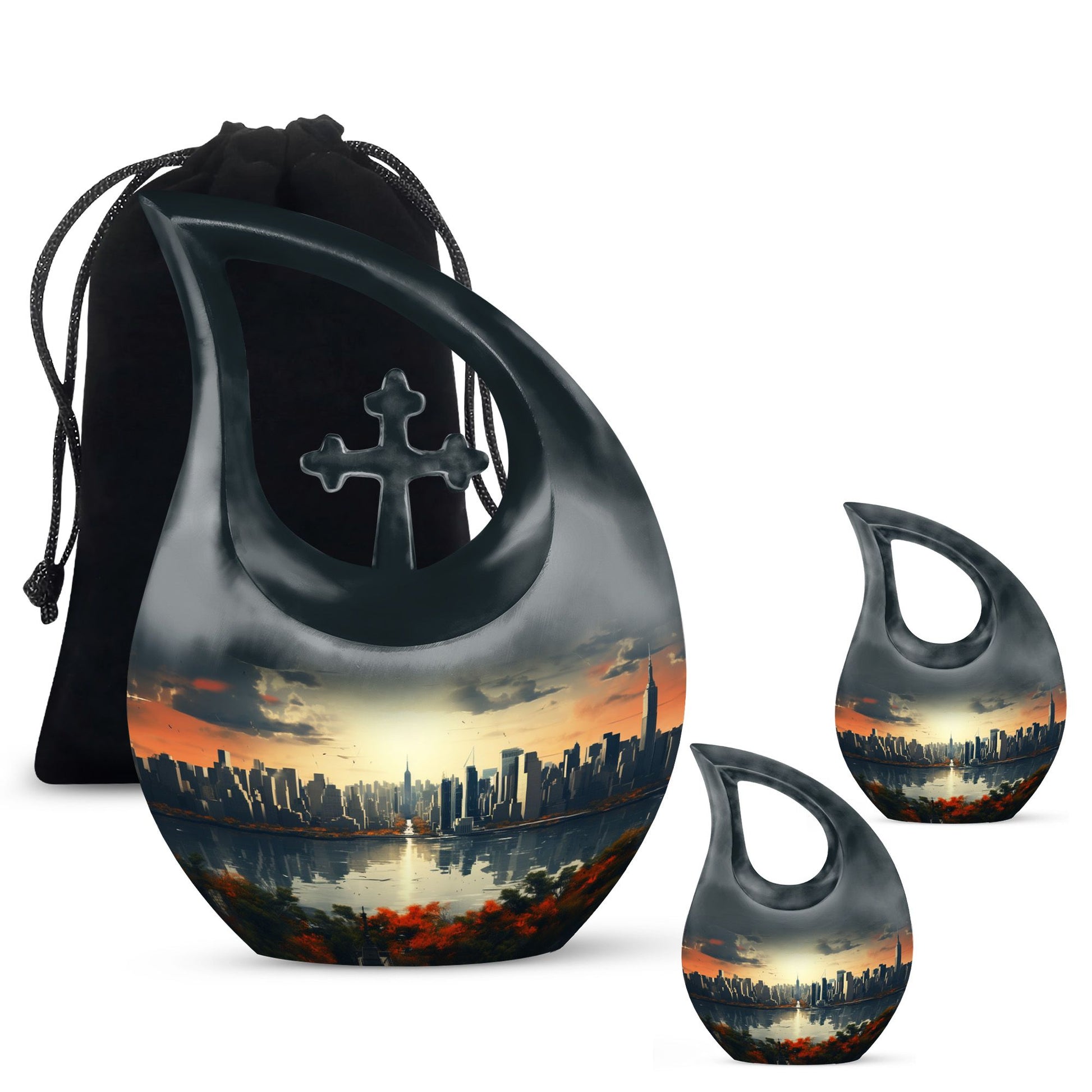 10 inch large Aluminium Cross Drop urn