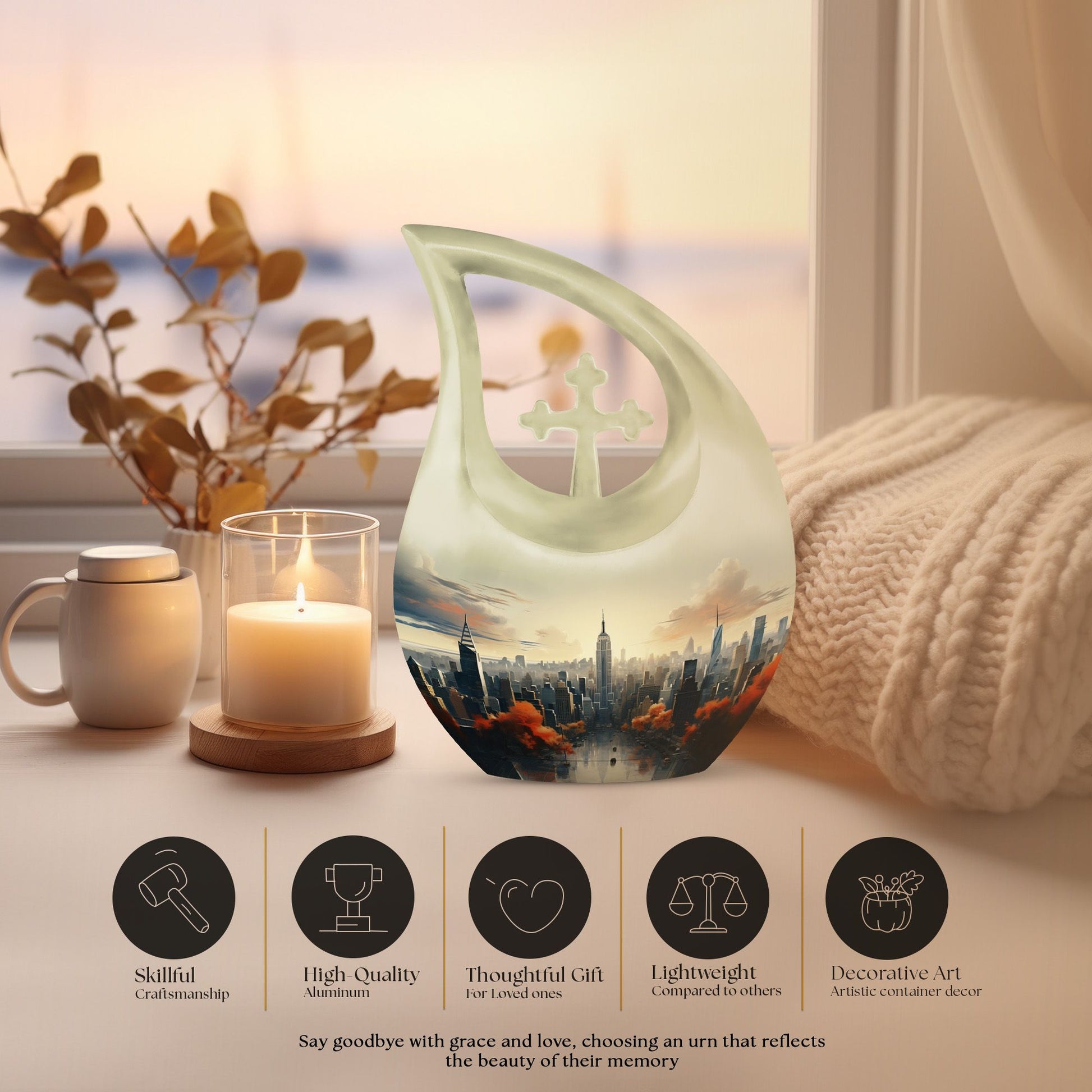 10-inch Autumn Morning In Urn,