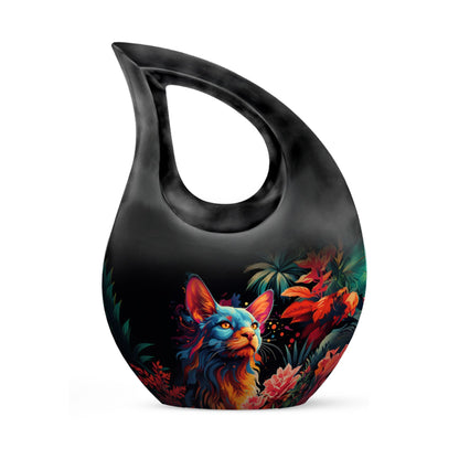 Vibrant Whiskers Amidst Cross Drop Urn