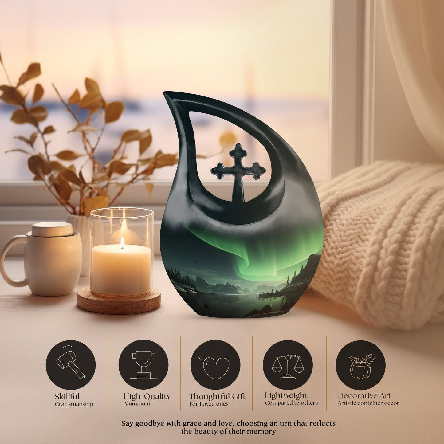 10-inch 'The Northern Lights' Urn 