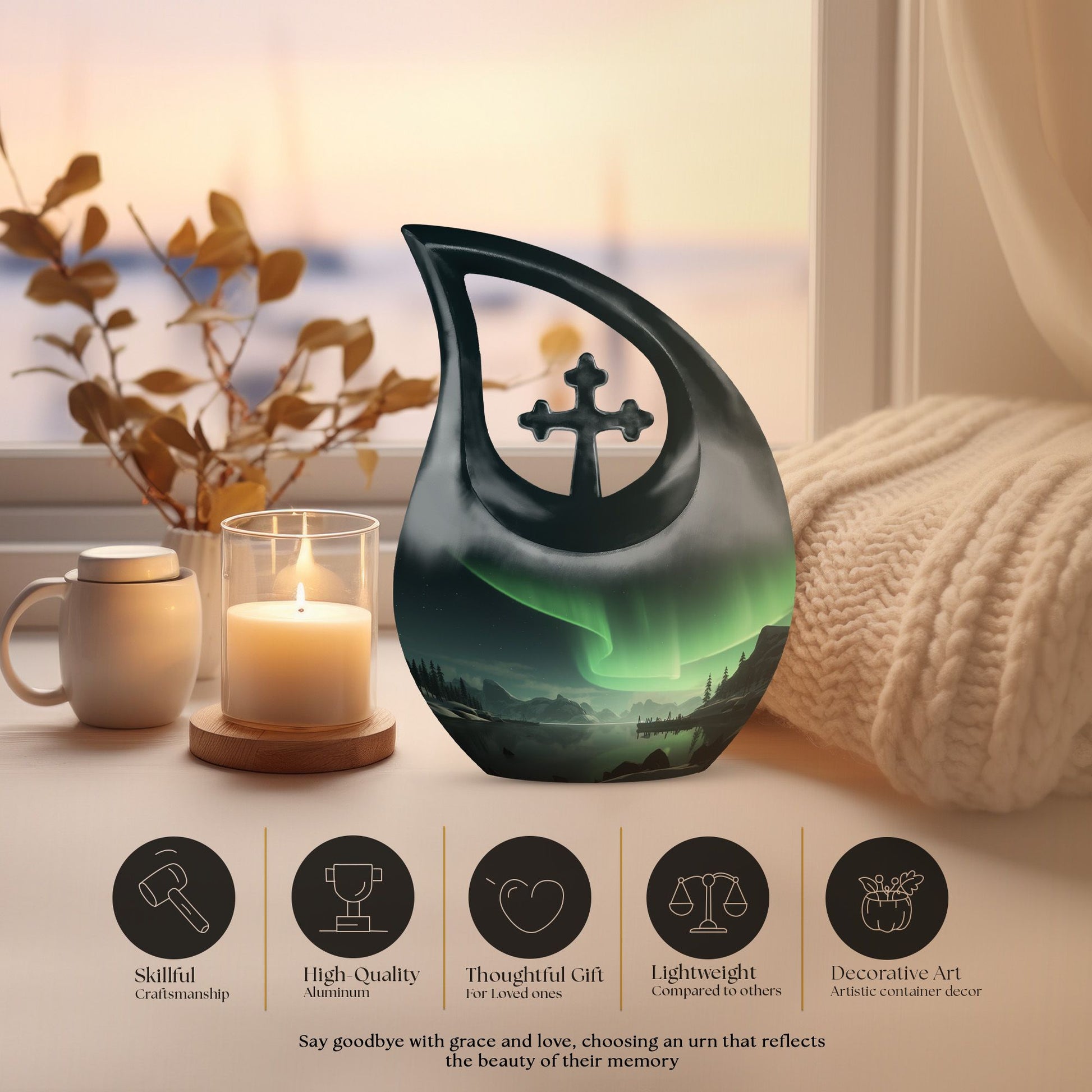 10-inch 'The Northern Lights' Urn 