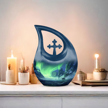 Northern Lights memorial urn