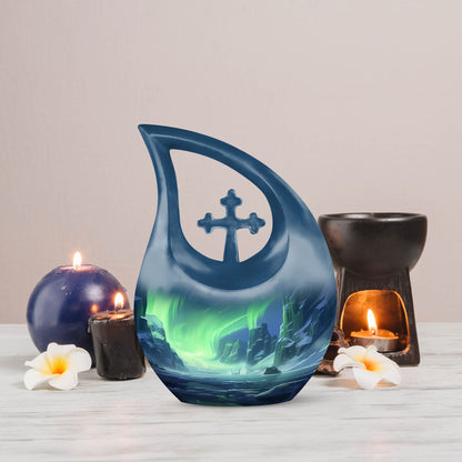 Northern Lights memorial urn