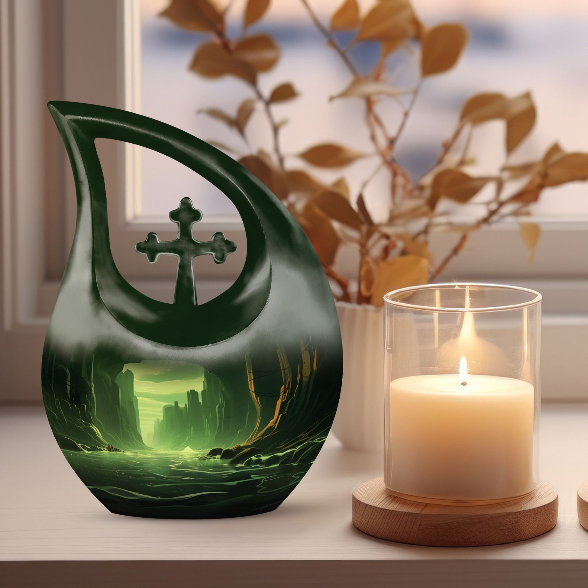 10-inch Emerald Glow Urn