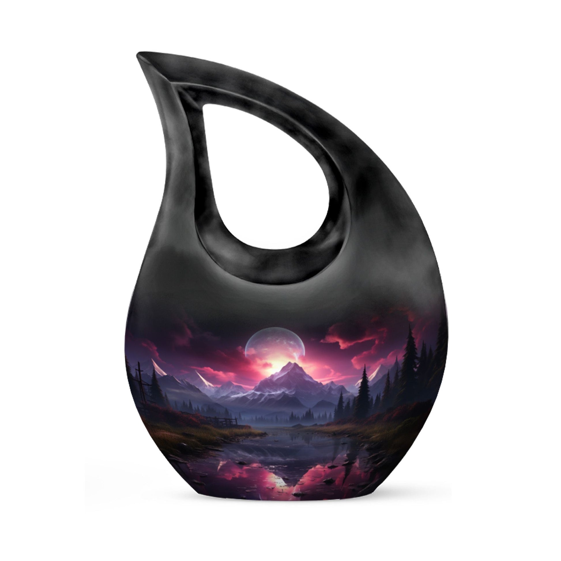 Crimson Skies Over themed Aluminium Memorial Urn