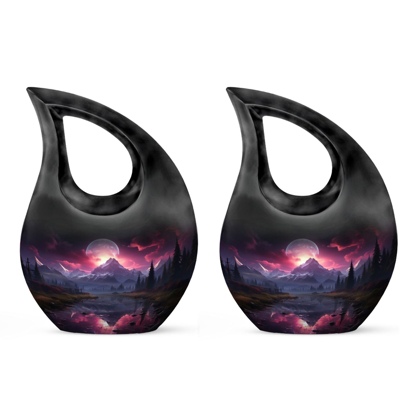 Crimson Skies Over themed Aluminium Memorial Urn