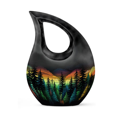 10 Inch Blue The Forest's Hues Urn, 