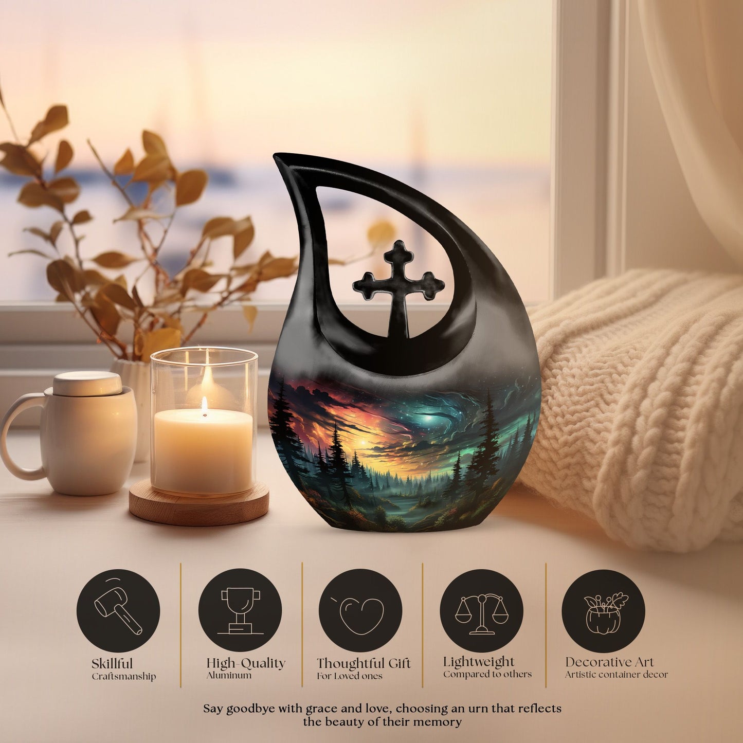 10 inch Twilight Whispers In Urn,