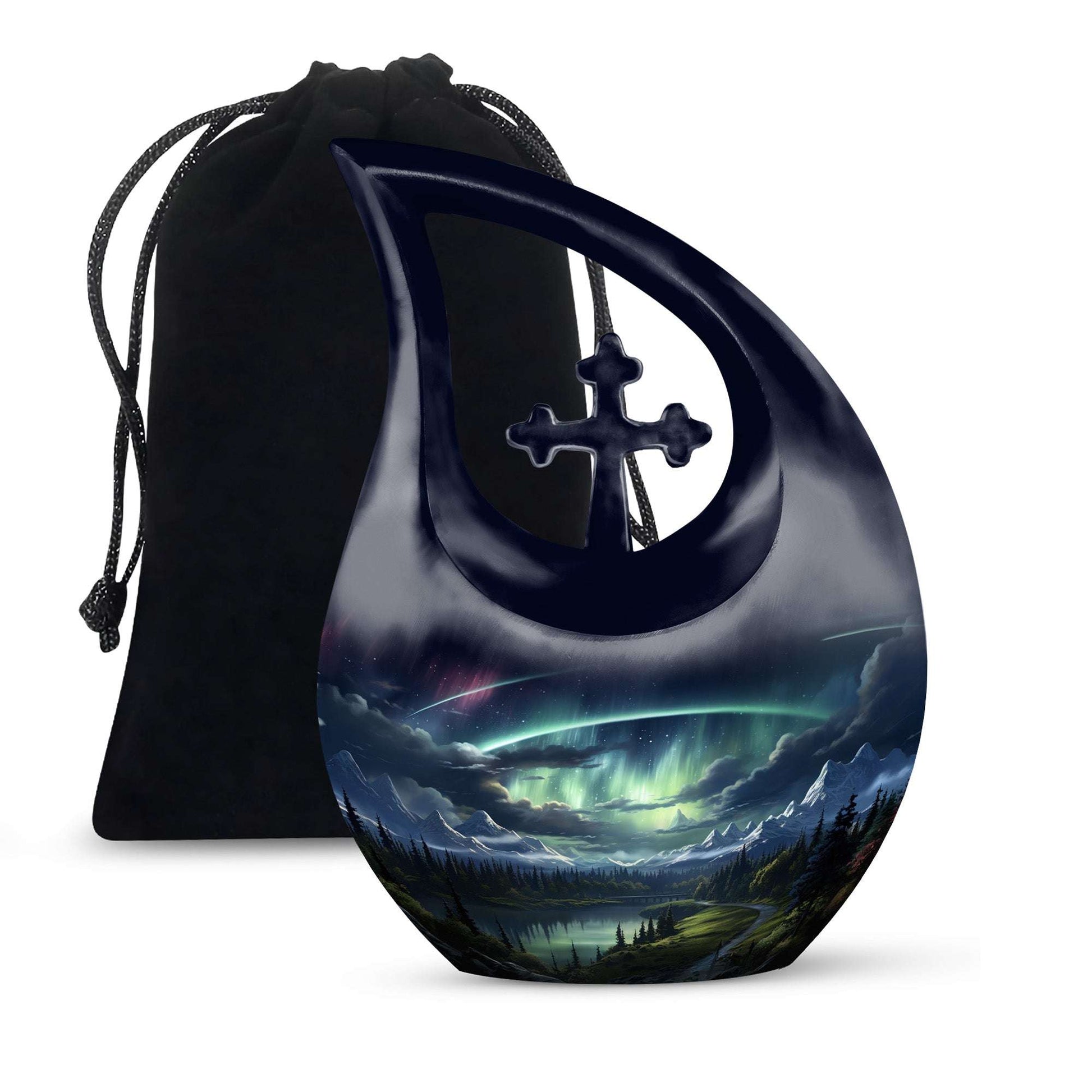 Northern Lights Cremation Urn – Aurora Borealis Funeral Keepsake Urns