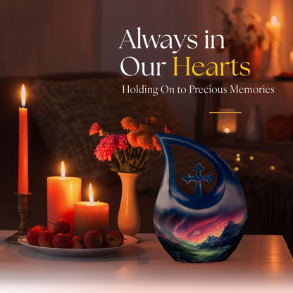 Twilight Serenade In Large Cross Drop urn, 