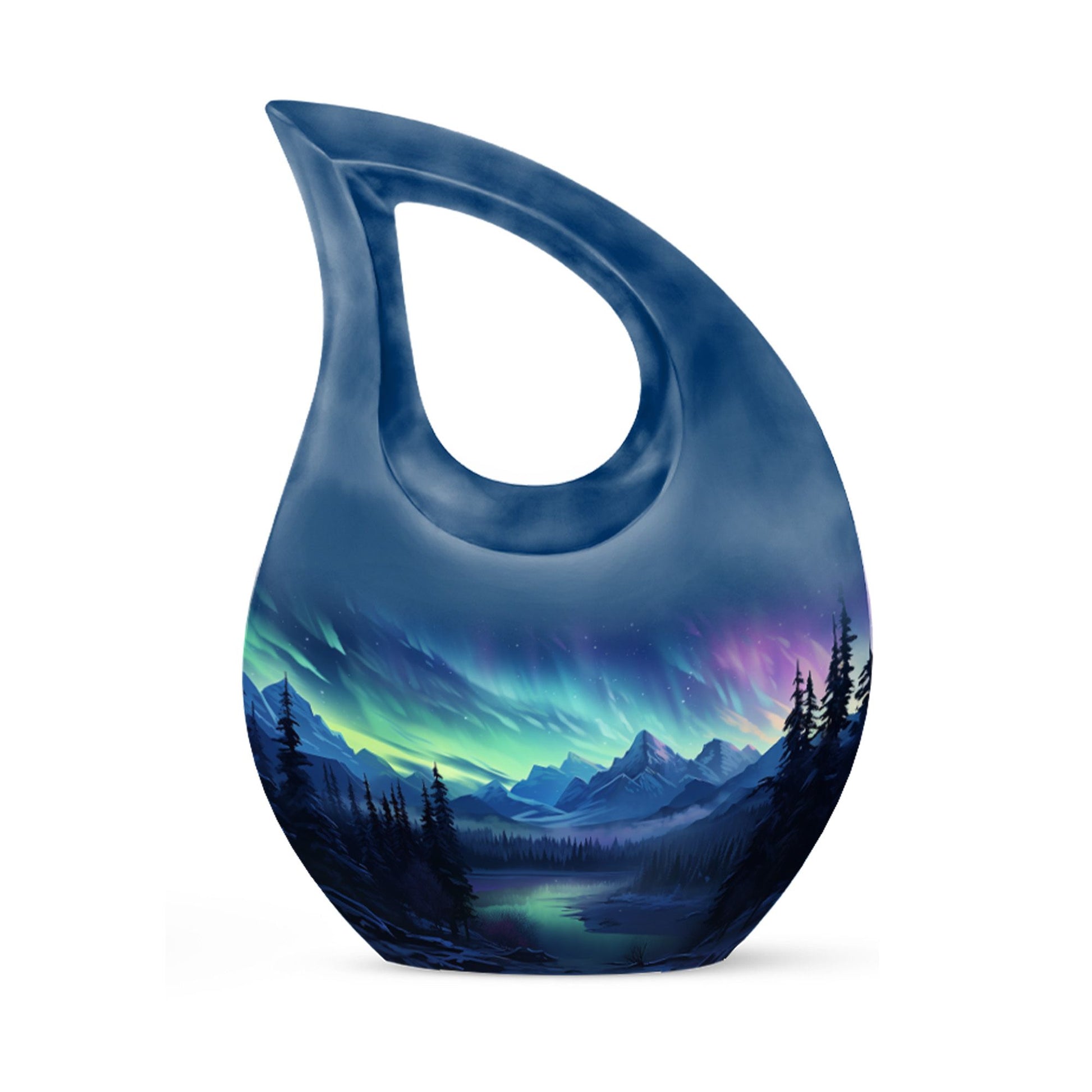 Midnight Symphony Over Cross Drop Design Memorial Urn