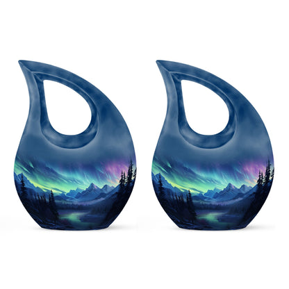 Midnight Symphony Over Cross Drop Design Memorial Urn