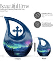 Midnight Symphony Over Cross Drop Design Memorial Urn