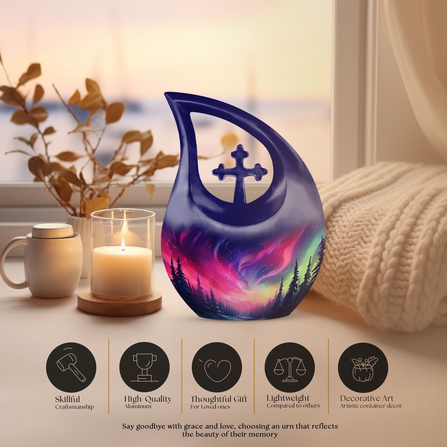 10-inch Cosmic Blaze Over urn 