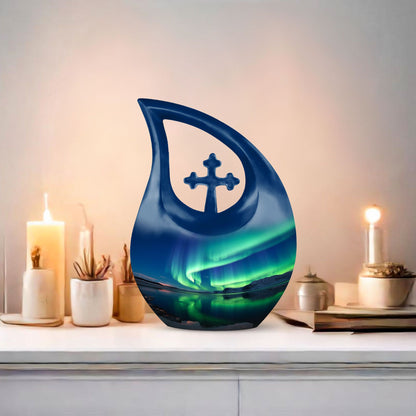 10 Inch Majestic Northern LightsMemorial Urn, 