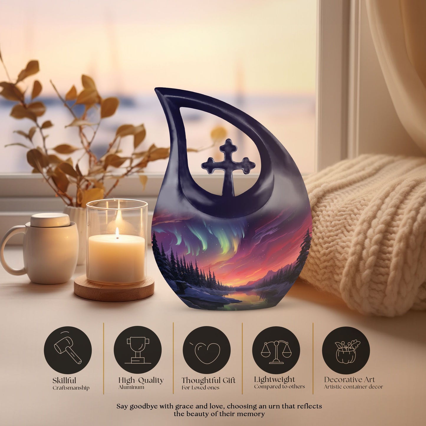 10-inch Arctic Twilight Symphony Urn