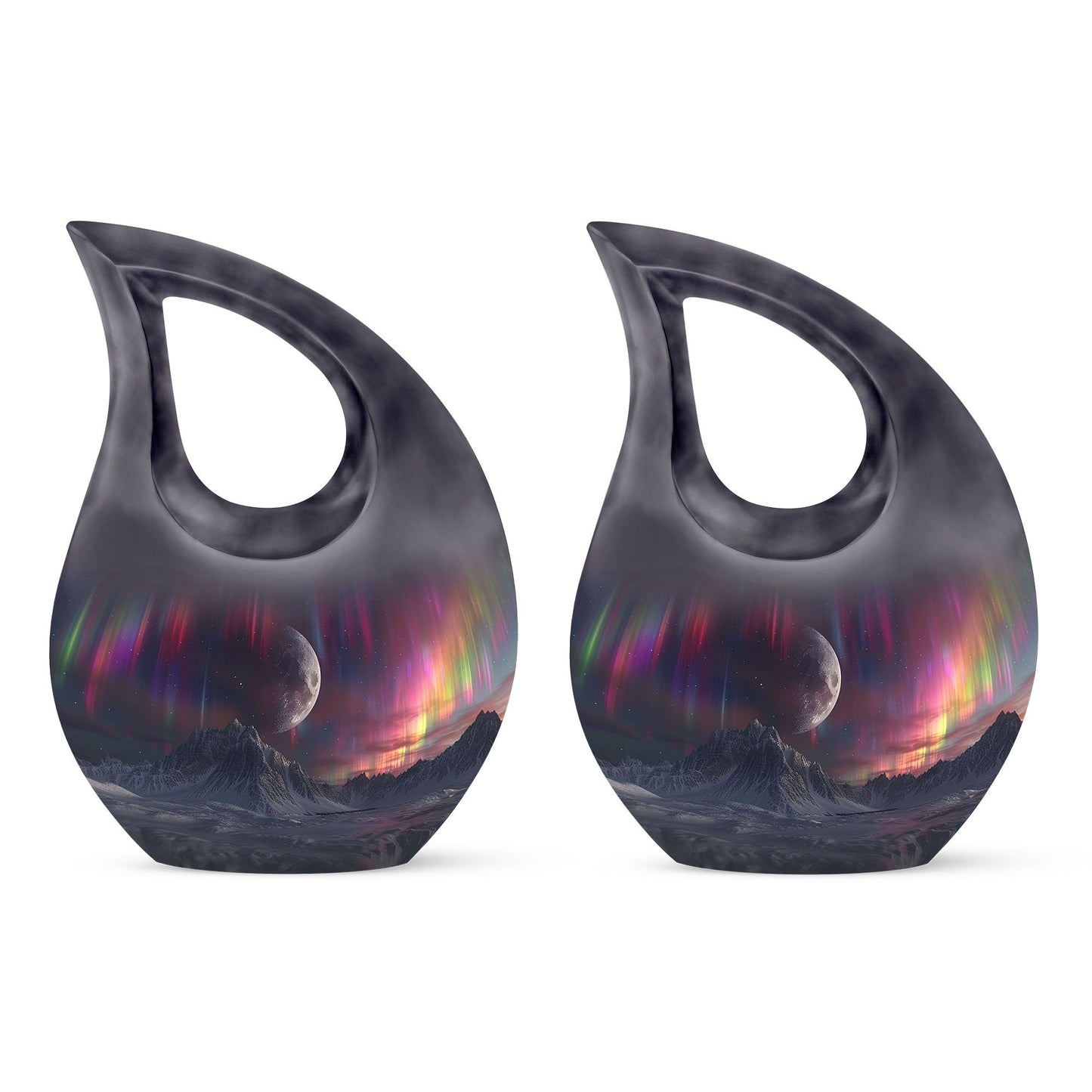 10-inch Cosmic Curtains Over Cross Drop design biodegradable urn