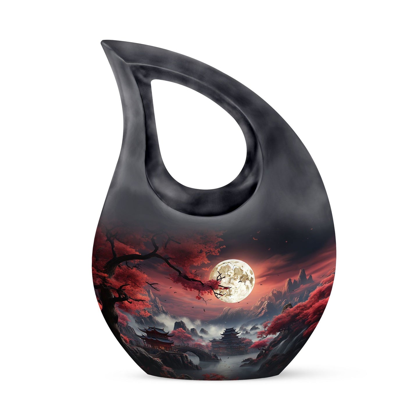 10-Inch Moonlit Sakura Sanctuary Cross Drop Memorial Urn