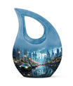 10-inch Aluminium Cityscape At Dusk Urn 