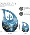 10-inch Aluminium Cityscape At Dusk Urn 