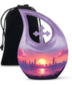 10-inch Urban Oasis, purple Cross Drop design large urn 