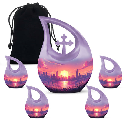 10-inch Urban Oasis, purple Cross Drop design large urn 