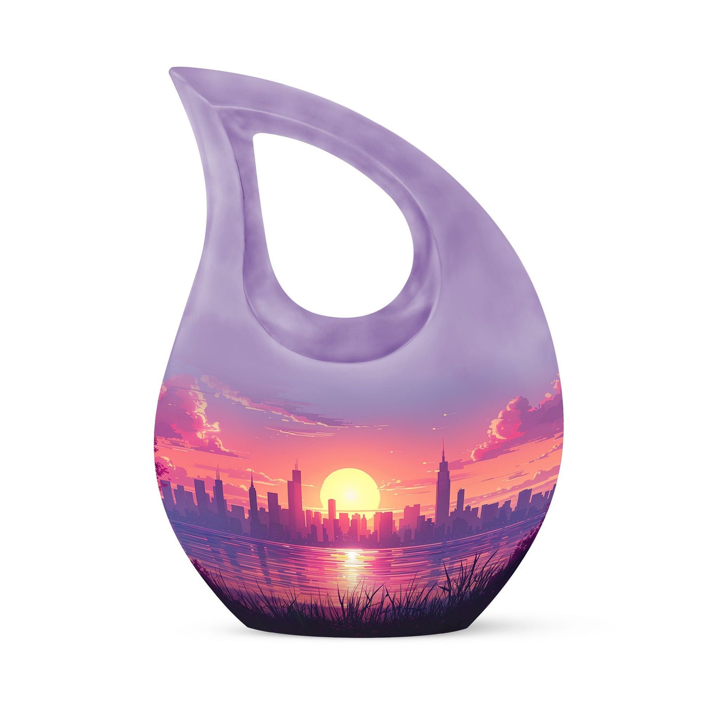 10-inch Urban Oasis, purple Cross Drop design large urn 