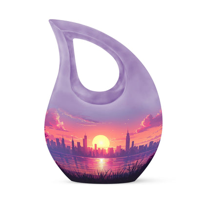 10-inch Urban Oasis, purple Cross Drop design large urn 