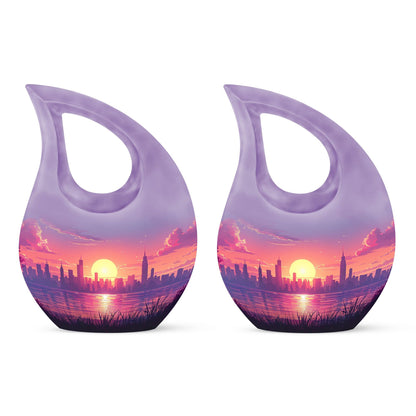 10-inch Urban Oasis, purple Cross Drop design large urn 