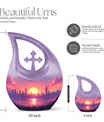 10-inch Urban Oasis, purple Cross Drop design large urn 