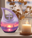 10-inch Urban Oasis, purple Cross Drop design large urn 