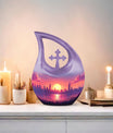 10-inch Urban Oasis, purple Cross Drop design large urn 