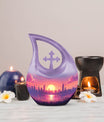 10-inch Urban Oasis, purple Cross Drop design large urn 