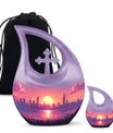 10-inch Urban Oasis, purple Cross Drop design large urn 