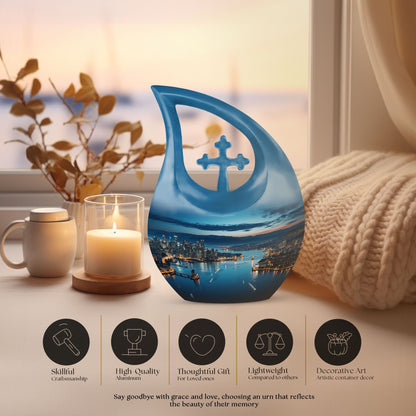 10-inch Cross Drop memorial urn