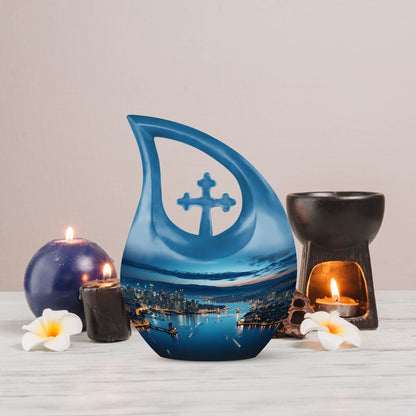 10-inch Cross Drop memorial urn