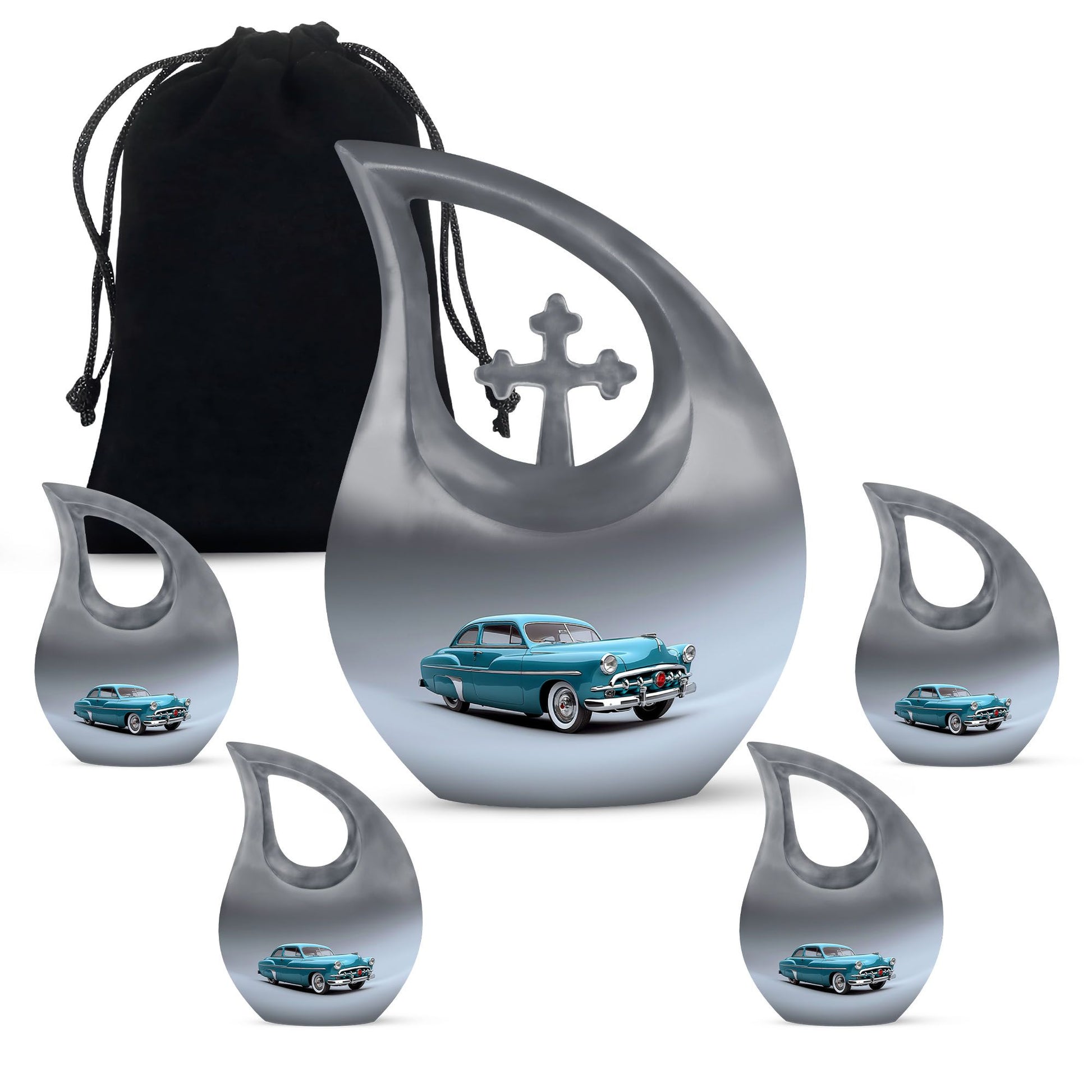 Vintage Charm of cross drop design human urns, 