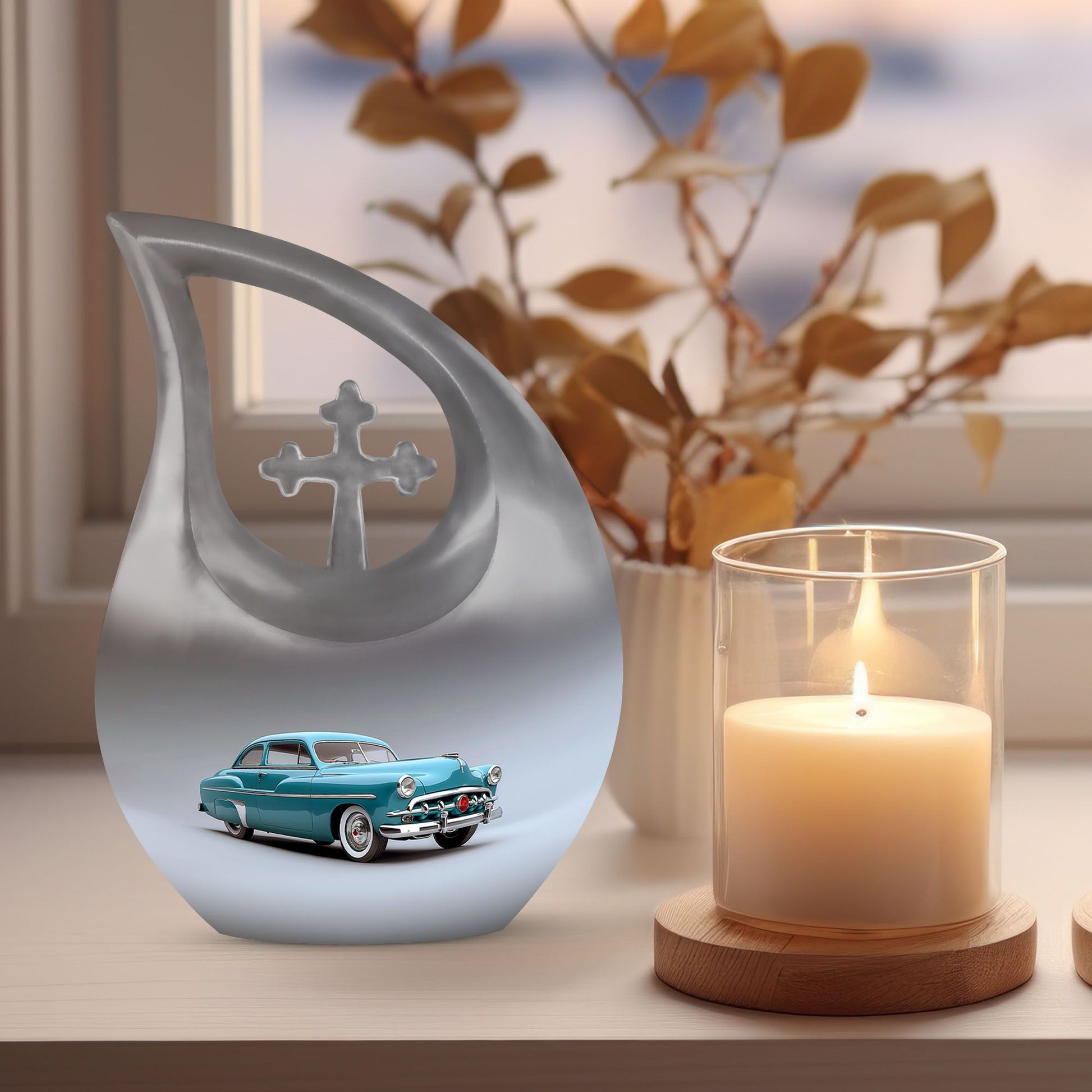 Vintage Charm of cross drop design human urns, 